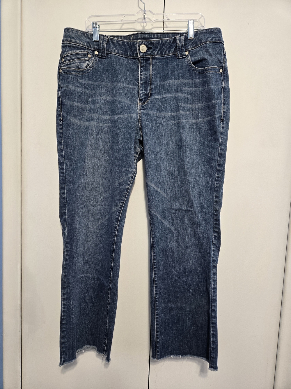 Lane Bryant Genius Fit Slim Boot Jeans Raw Hem Stretch Denim‎ Women's Size 20